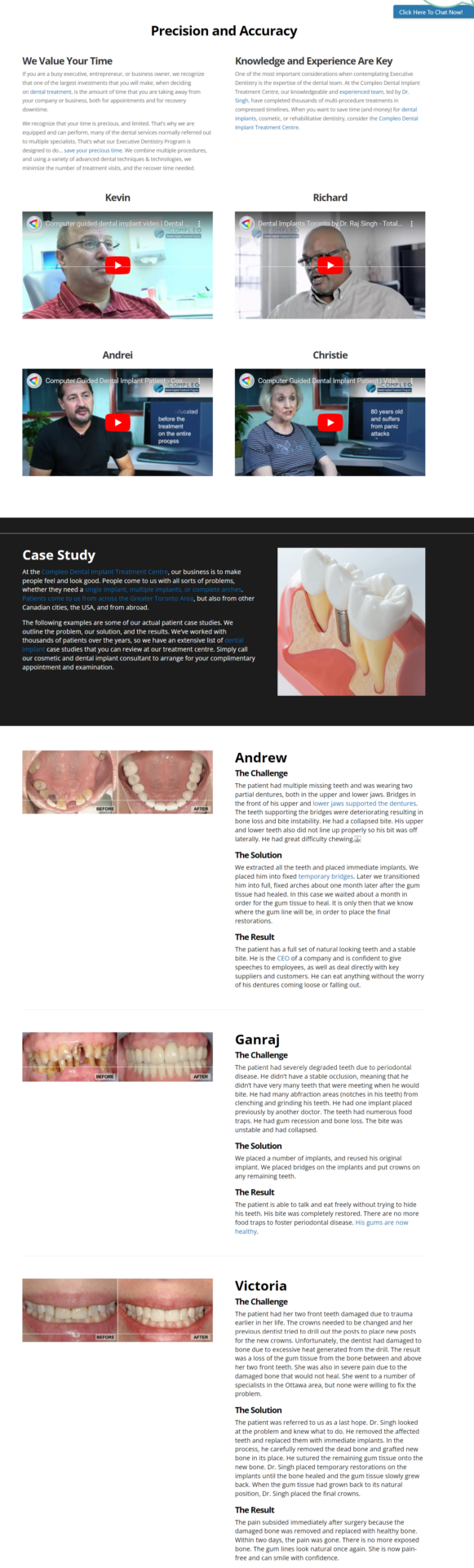 Case Studies For Dentist Website
