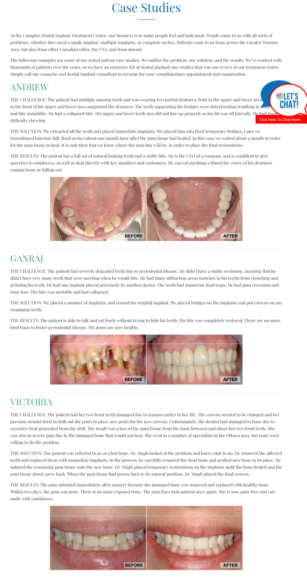 Dentist Case Study Page